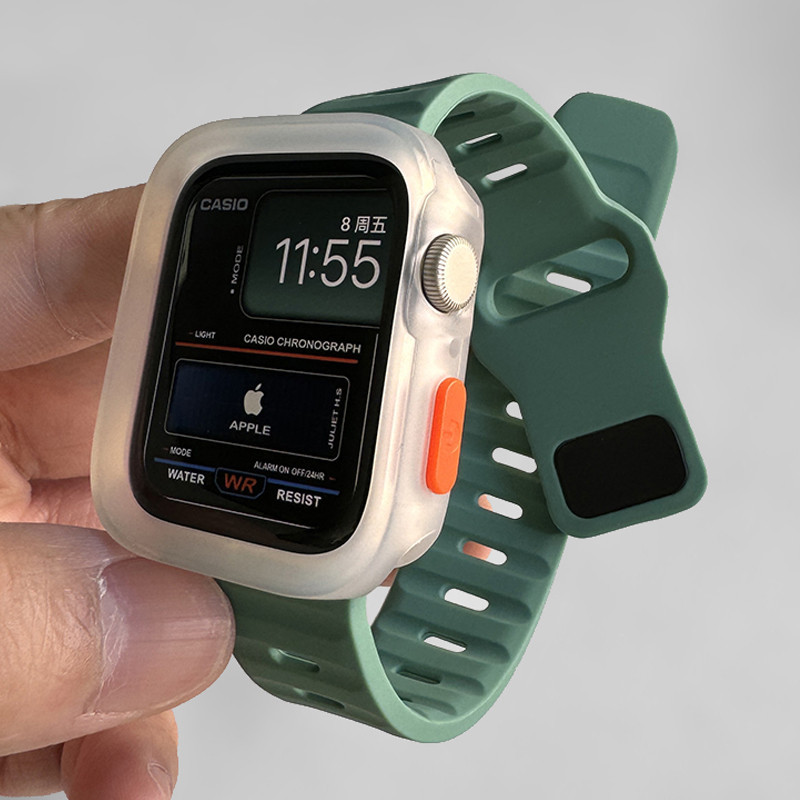 Tpu 錶殼和矽膠錶帶保護套適用於 Apple Watch Ultra2 S9 8 7 6 5 4 SE i Watch