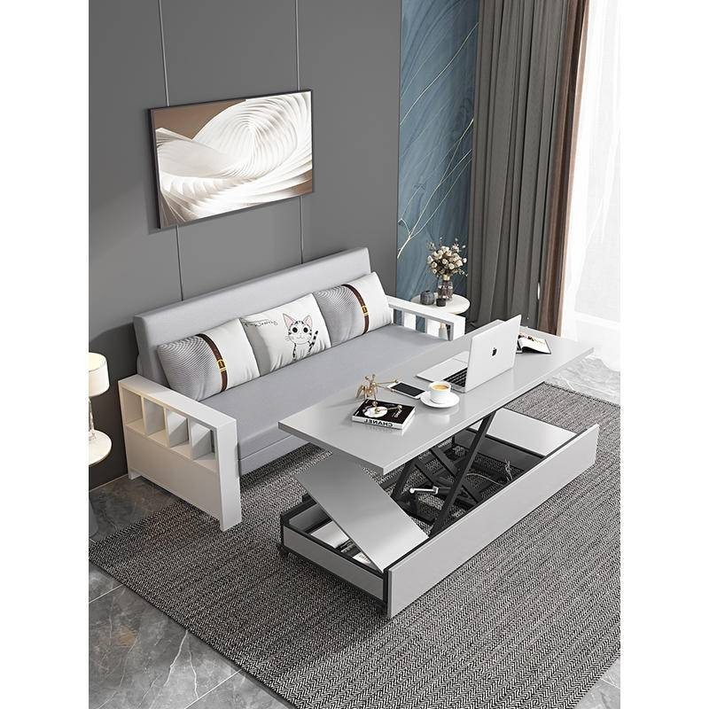 2024新款實木沙發床多功能可折疊兩用客廳小戶型雙人床陽臺坐臥電動網紅款