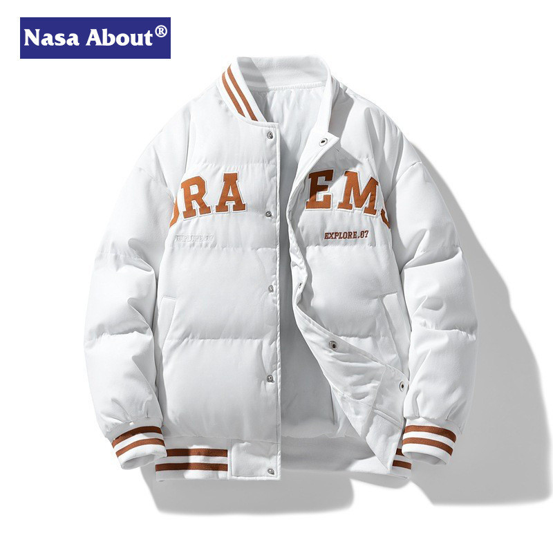 NASA聯名棉服男款冬季潮牌加厚百搭保暖字母棉服外套加厚情侶衕款