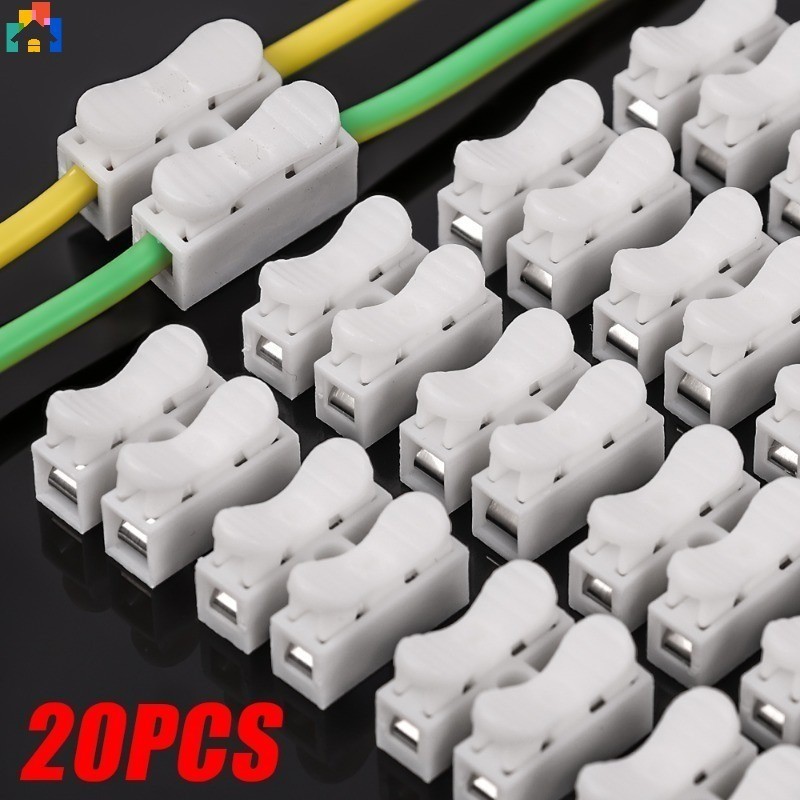 20 件 CH2 彈簧快速電線連接器電纜夾接線端子 LED 燈條,用於電氣設備用品配件