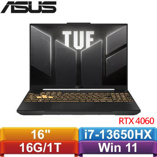 ASUS華碩 TUF Gaming F16 FX607JV-0103B13650HX 16吋筆電送筆電包+鼠墊