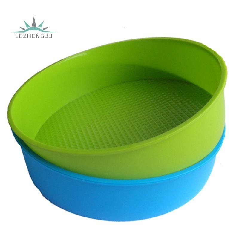 矽膠模具烤盤26cm/10inch圓形蛋糕形烤盤藍綠顏色隨機