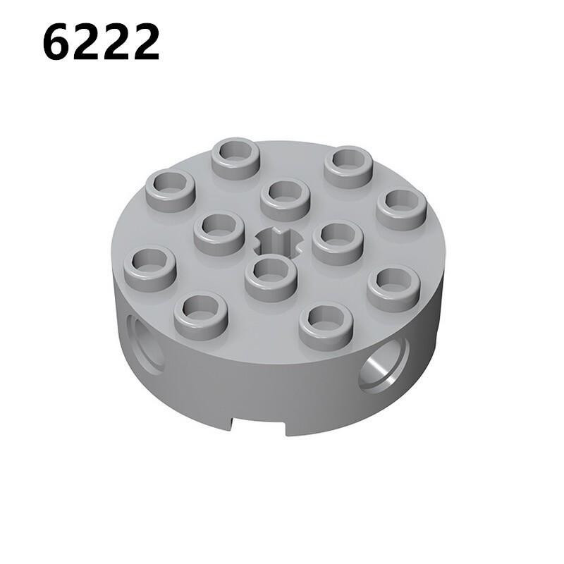 兼容樂高6222零配件 4x4中間軸孔四邊銷栓孔圓柱磚小顆粒積木補件