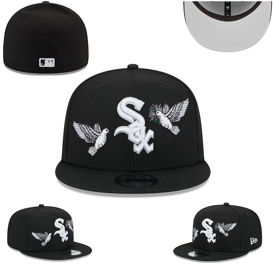 Mlb 白襪隊帽子男女時尚嘻哈全封閉棒球帽 Ori.g.in.al Totally Flat Edge Snapback