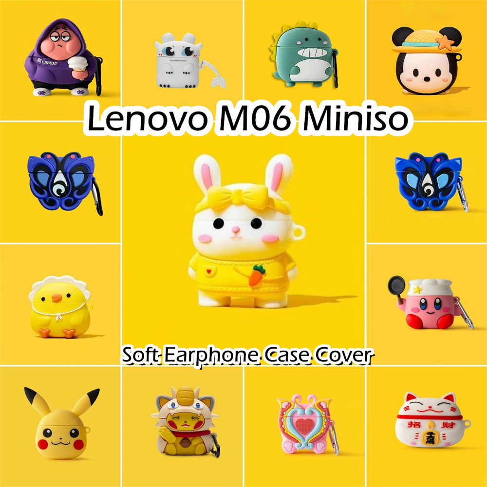 LENOVO 【imamura】適用於聯想 M06 Miniso Case 卡通創新系列軟矽膠耳機套外殼保護套 NO.1