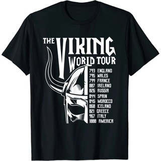 Vi King World Tour Vi King Valhalla Odin 男士 T 恤棉