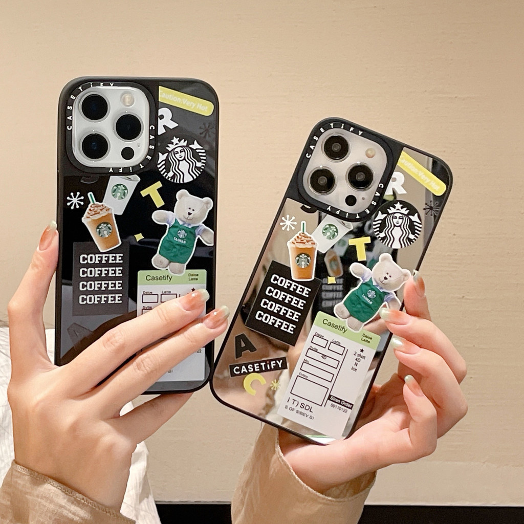 STARBUCKS 【星巴克熊】Casetify 磁性高品質鏡面 iPhone 手機殼 14pro Max 1515pr