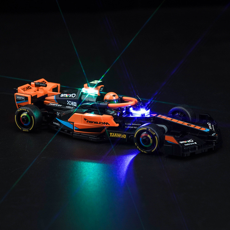 【精品】適用於樂高76919邁凱倫McLarenF1賽車DIY發光燈飾配件LED燈