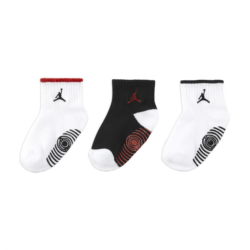 Nike 襪子 Jordan 童襪 三入 喬丹 短襪 止滑設計 小朋友 兒童 [ACS] JD2423045TD-001