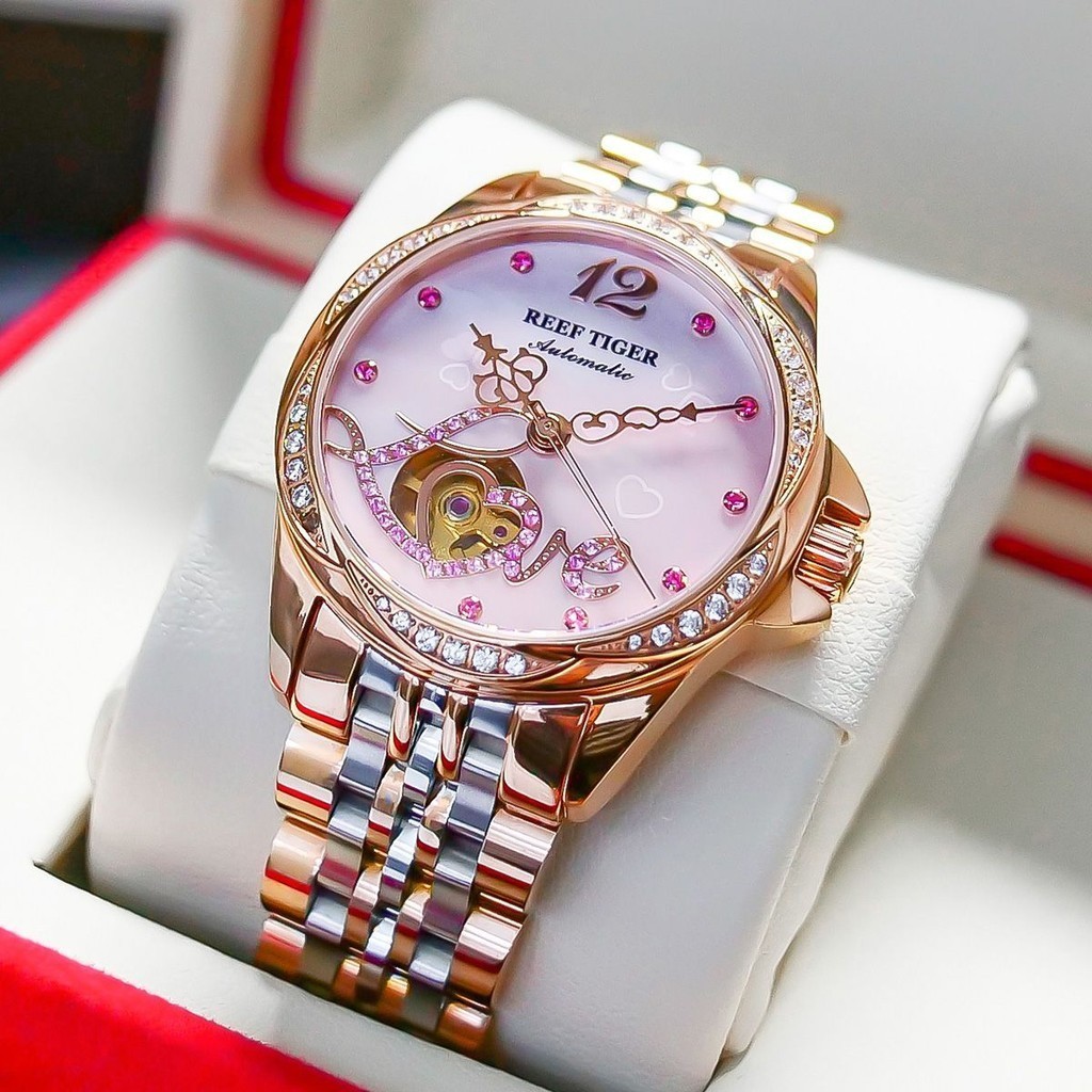 瑞夫泰格女錶品牌正品全自動機械錶防水鋼帶時尚潮女士手錶名牌