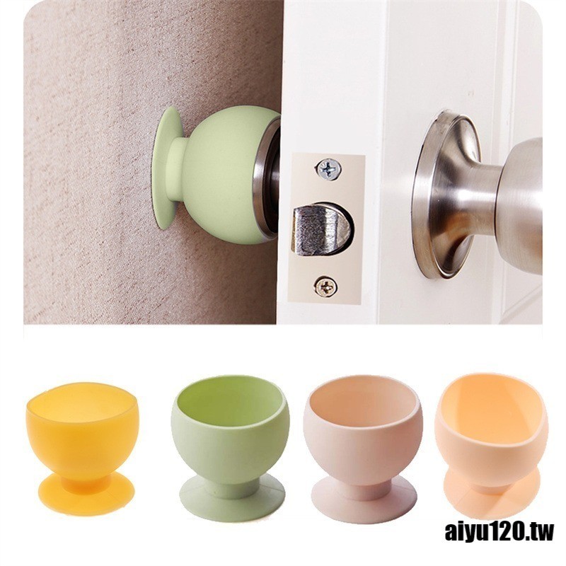 (aiyu120.tw)矽膠球形門把手手套防撞墊緩衝墊吸音墊門吸盤後門鎖牆壁靜音