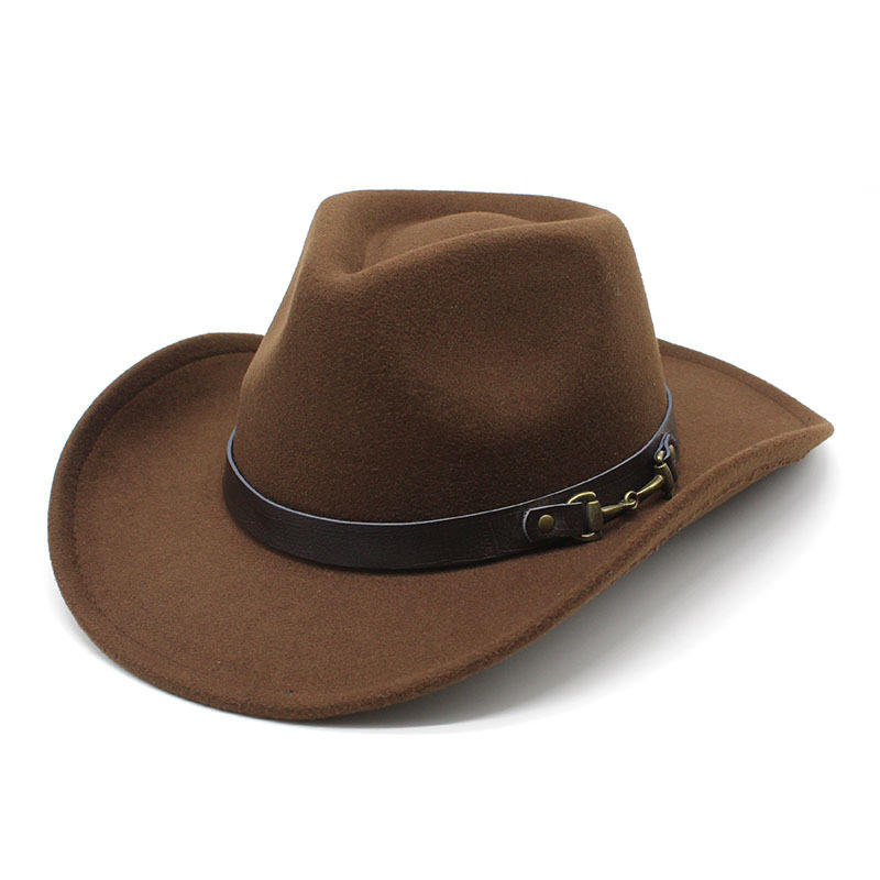 超帥版型   亞馬遜西部牛仔帽毛呢氈定型牛仔帽男女兒童簷帽子戶外旅遊騎馬帽