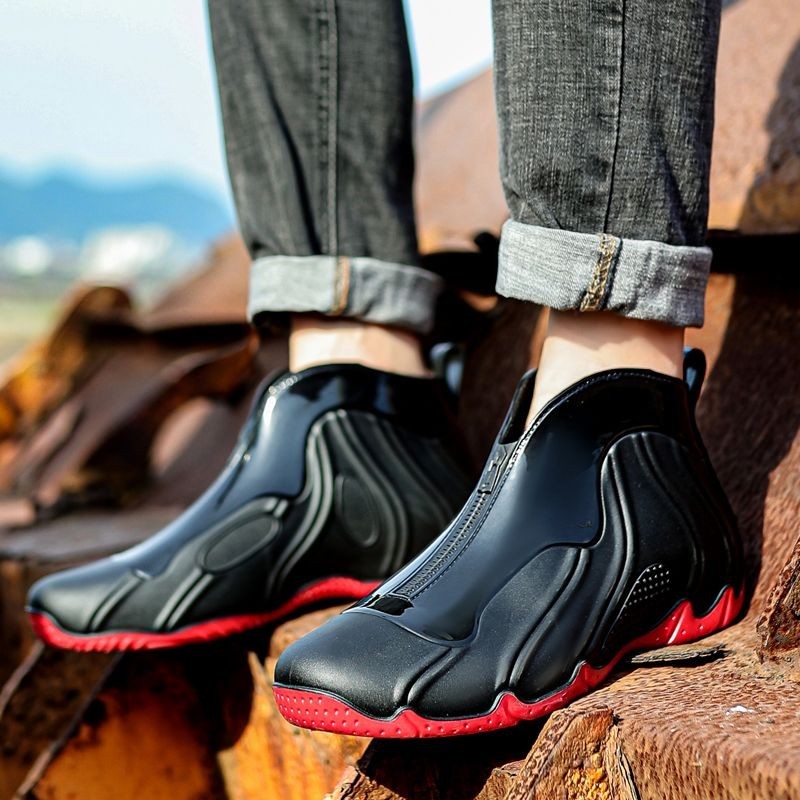 雨鞋男士時尚款外穿短簡輕便防滑防水鞋低幫運動釣魚膠鞋耐磨雨靴 上班