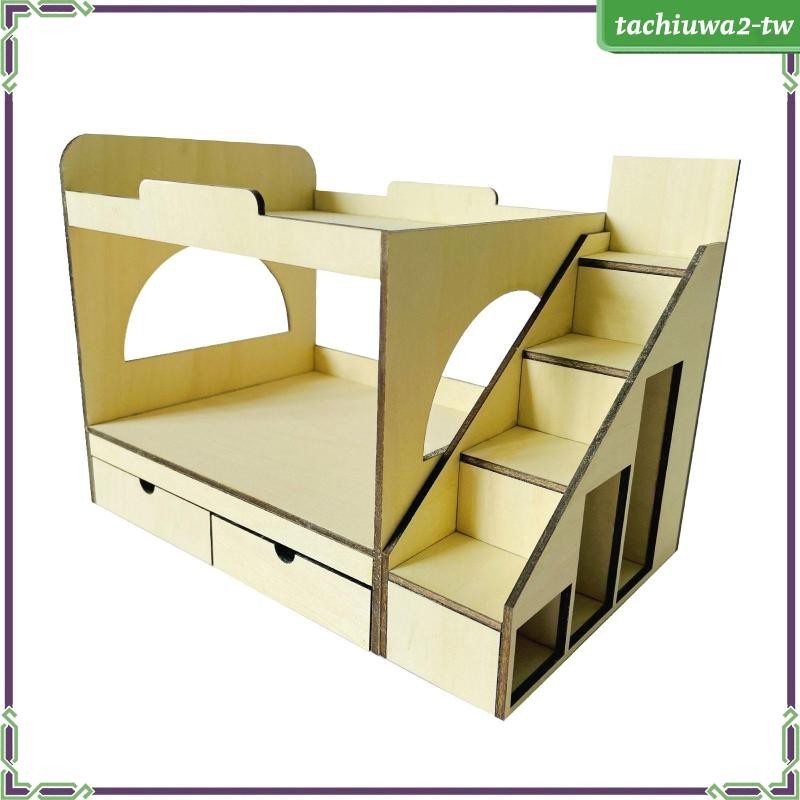 [TachiuwaecTW] 1/12 娃娃屋雙層床木製迷你床 DIY 風景沙盤建築