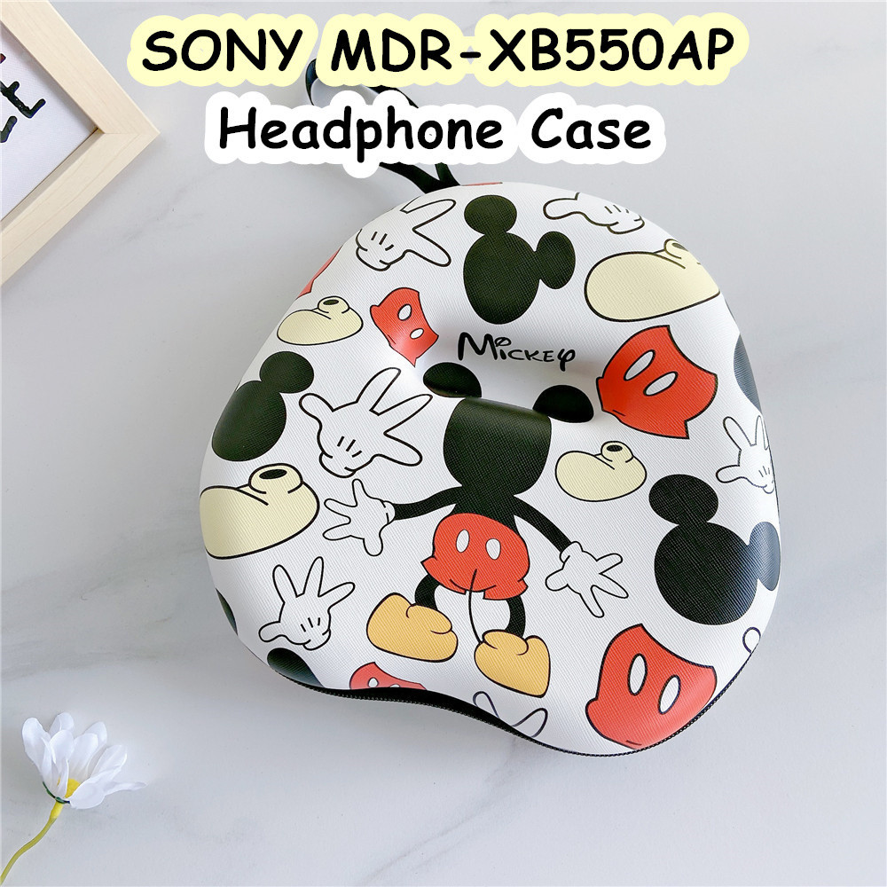 索尼 【潮流正面】適用於 Sony MDR-XB550AP 耳機套小眾卡通圖案耳機耳墊收納包外殼盒