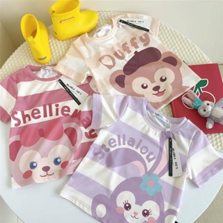 ♕Happy Baby♕ 女童短袖 臺灣出貨 100%棉質兒童男女童中小童2024夏季新款卡通印花透氣短袖T恤上衣
