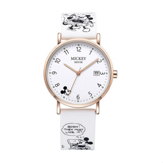【正版聯名】Disney/迪士尼手錶 米奇印花錶帶 大盤防水夜光石英錶 生日禮物 269