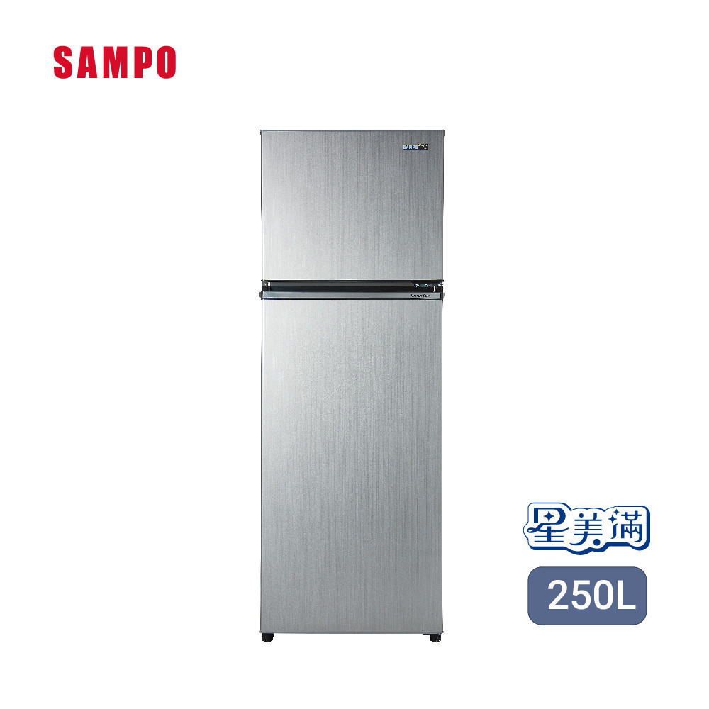 聲寶250L雙門變頻電冰箱-灰  SR-C25D(G6) 【全國電子】