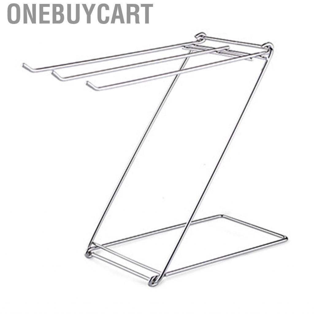 Onebuycart 可折疊落地毛巾架不銹鋼 Z 型 3