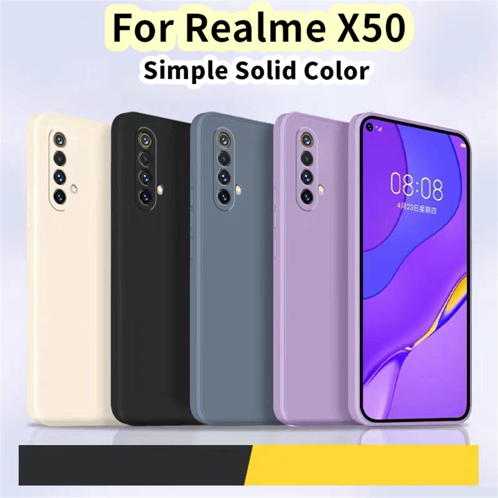 【Case Home】適用於 Realme X50 矽膠全保護殼 Sense of premium 彩色手機殼保護套