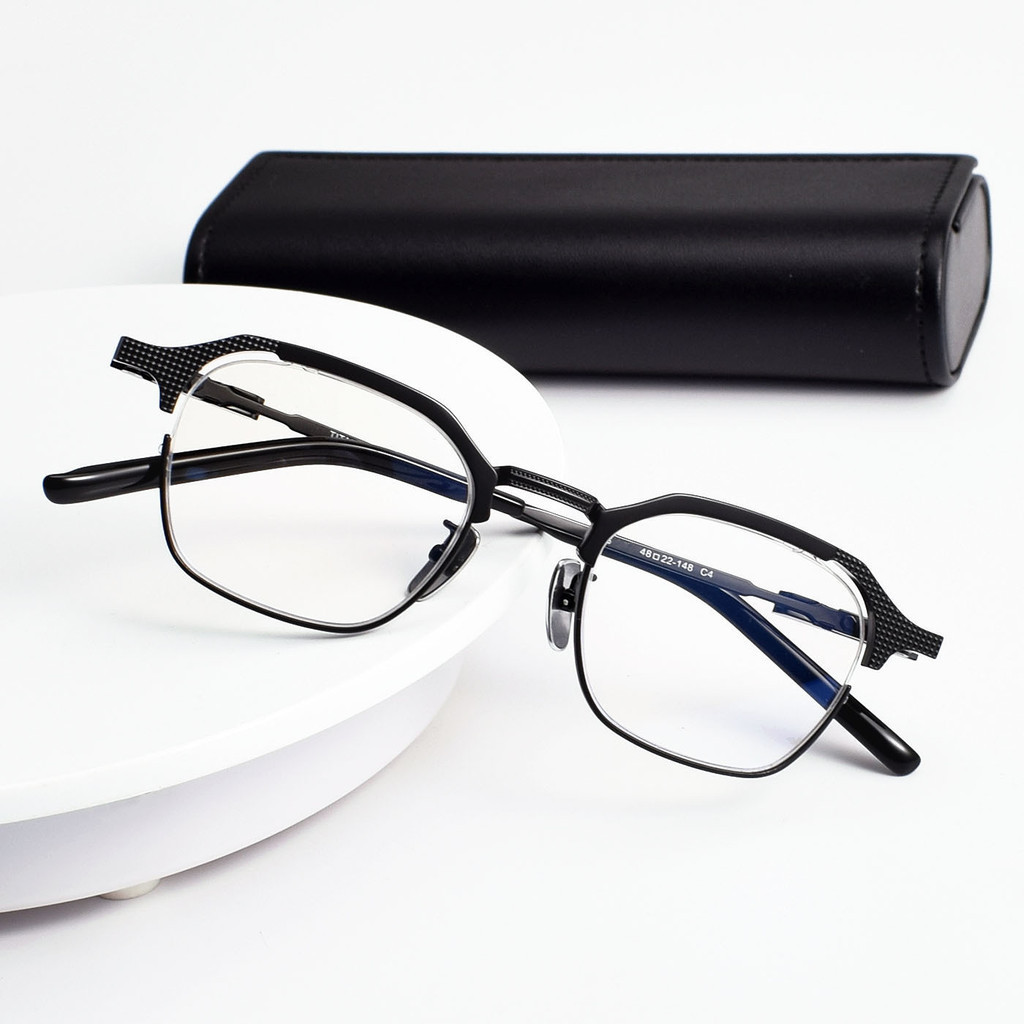 999同款S-04T全框純鈦眼鏡框架休閒時尚多邊形商務眉線框眼鏡男士
