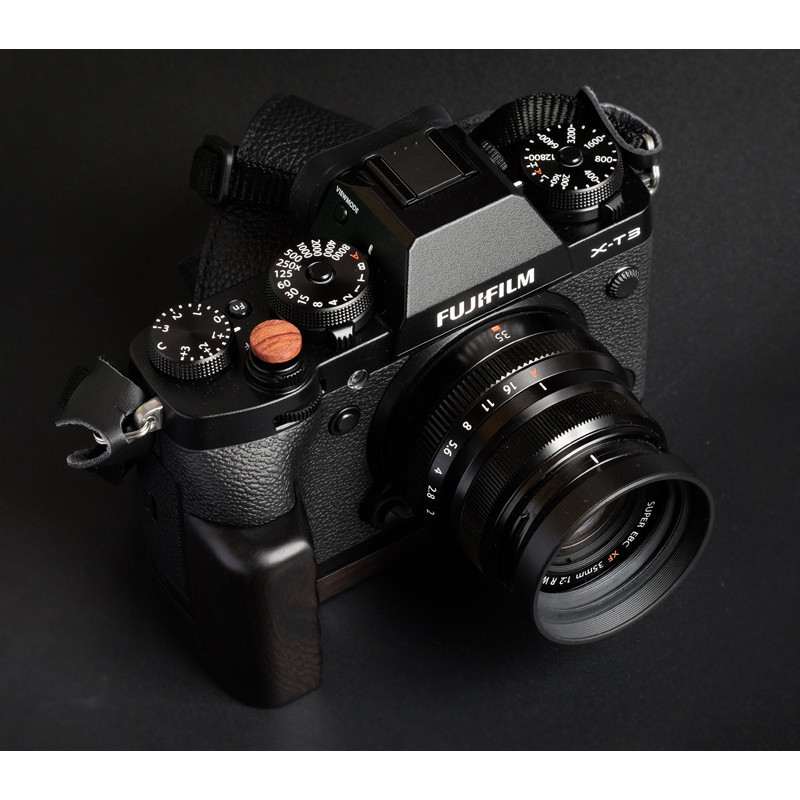 【光影原創】相機手柄 工作室原創設計 黑檀木手柄 適用於Fujifilm富士 X-T3 XT3細節恰好搭配