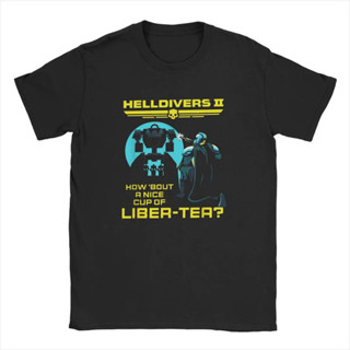 【現貨】2024 Hot Men T 恤 Helldivers Game A Nice Cup Of Liber-Tea