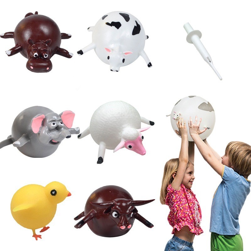台灣出貨✨恐龍波波球 拍拍球 創意新奇特玩具 解壓玩具 TPR可吹氣動物 充氣玩具 交換禮物