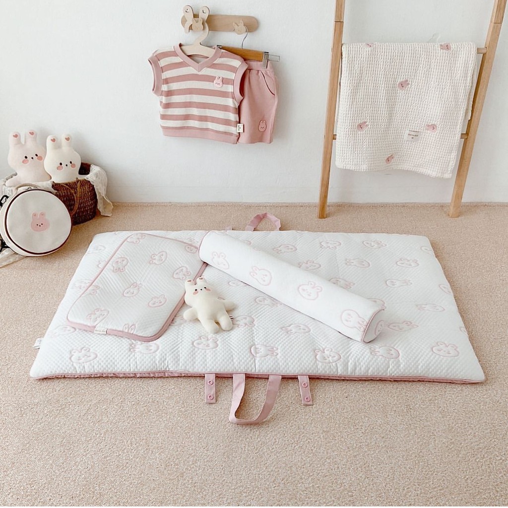 幼兒園便攜式摺疊墊純棉涼感摺疊床墊床單嬰兒午睡墊子
