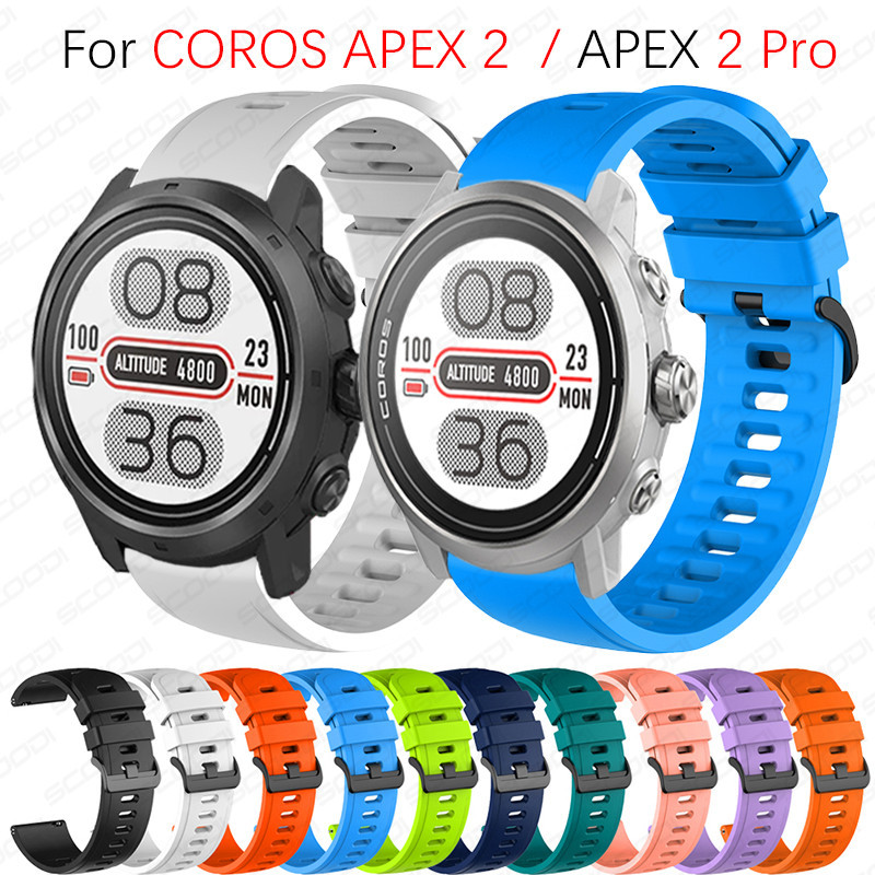 適用於 COROS APEX 2 / APEX 2 Pro SmartWatch 的運動型矽膠錶帶環帶