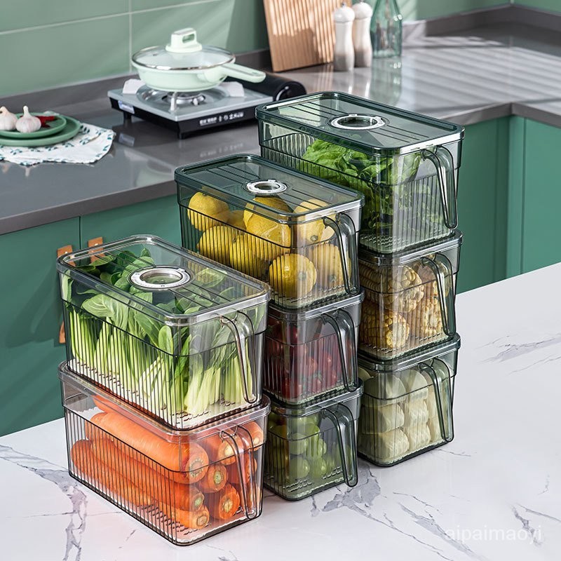 【買易GO】【蔬菜分類收納盒】冰箱保鮮食品計時器多功能透明整理盒【保鮮盒】 HGTW