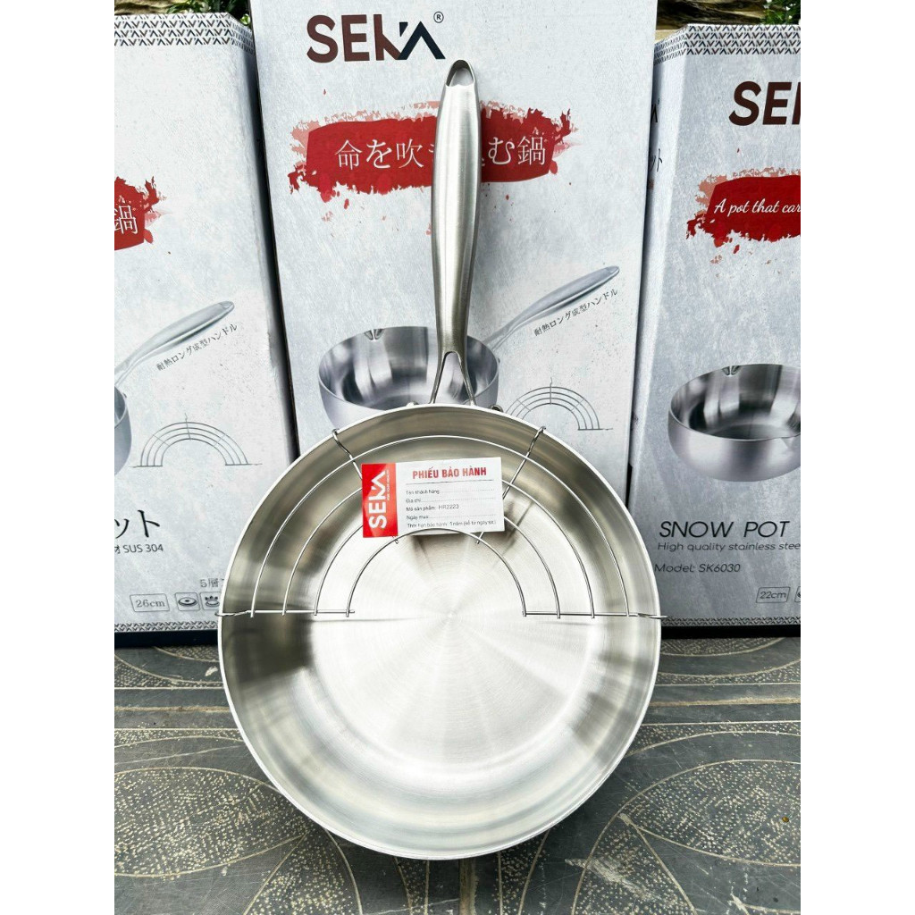 Seka Monolithic 不粘不銹鋼平底鍋 - 5 底雪鍋適用於所有類型的帶平底鍋的爐子