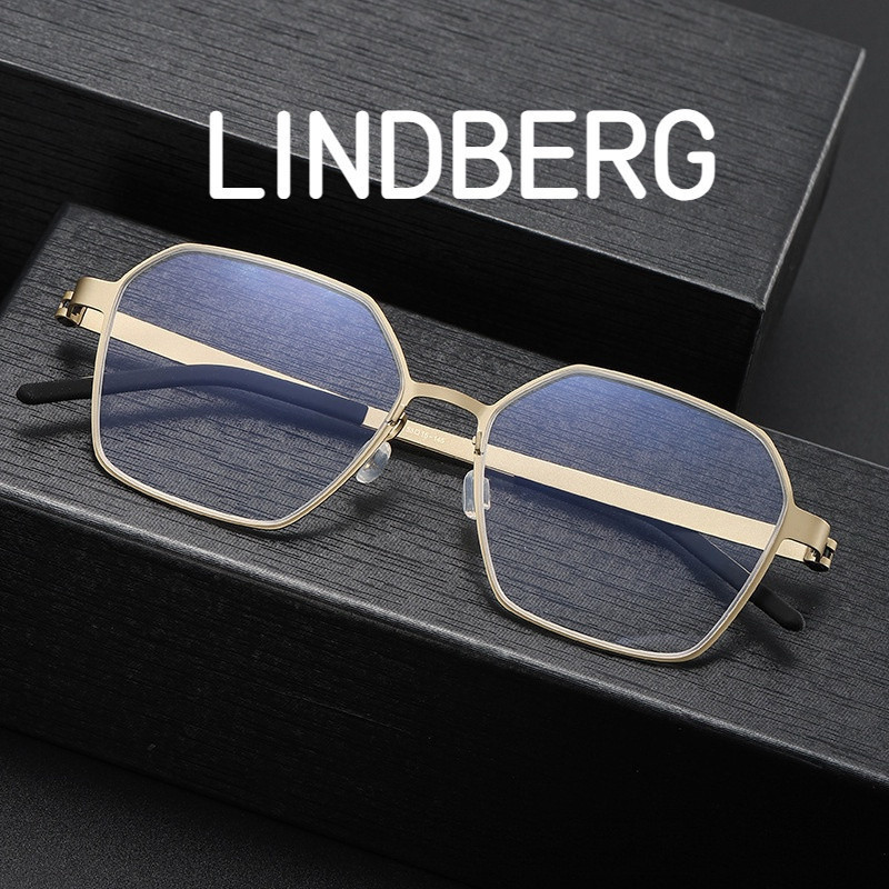 【Ti鈦眼鏡】純鈦無螺絲眼鏡框 LINDBERG林德伯格同款眼鏡架9624時尚復古多邊形近視眼鏡