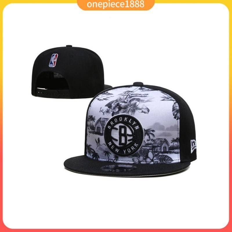 NBA 調整帽 籃球帽 布魯克林籃網Brooklyn Nets 水墨平簷帽 防晒帽 嘻哈帽 滑板帽 街舞帽