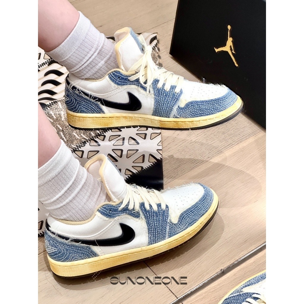 Air Jordan 1 Low “Sashiko” 白藍黑 仿舊 繡線 牛仔藍 FN7670-493