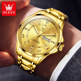明星代言OLEVS品牌男士手錶 時尚雙歷石英 數字簡約 男士手錶 2910