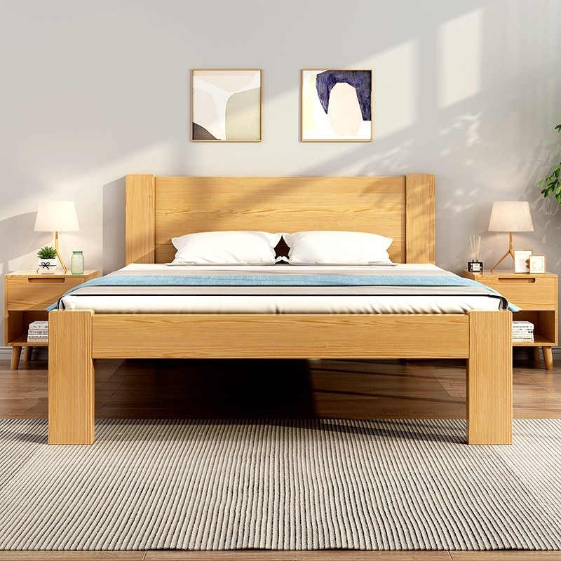 【✨現貨 廠家直銷✨】床架 加厚加粗全實木床架 可儲物雙人床架 一米五現代簡約床架 松木高腳床架 一米八雙人床