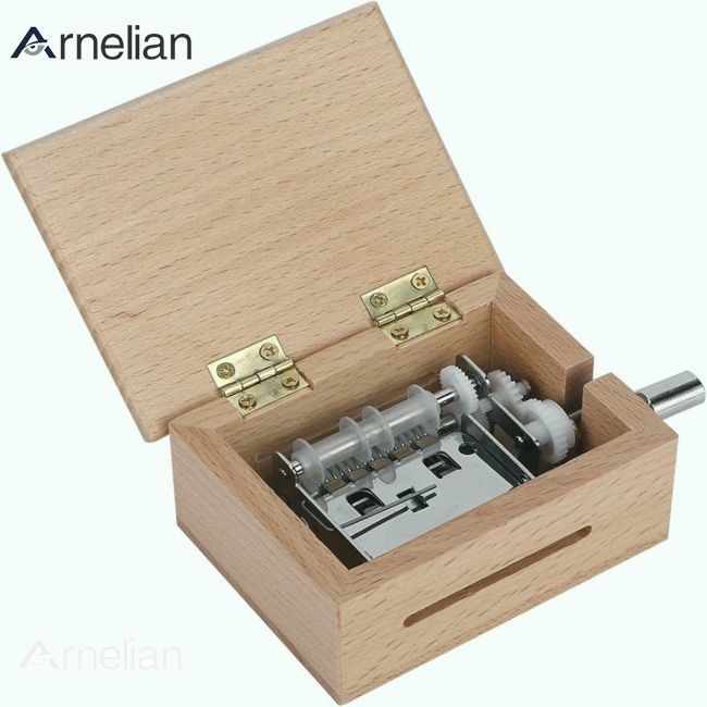 Arnelian 15 音符 DIY 手搖音樂盒運動機構帶 7 件白紙膠帶兒童生日禮物