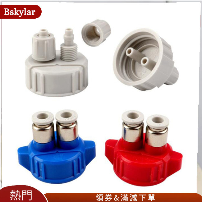 Bskylar Co2 Reactor 空氣擴散器發電機雙接頭管閥 Guage 瓶蓋 Diy 水族用品