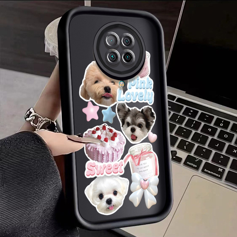 XIAOMI 適用於小米 POCO F2 Pro POCO F3 手機殼卡通可愛狗狗防震手機殼矽膠套全包相機鏡頭軟殼