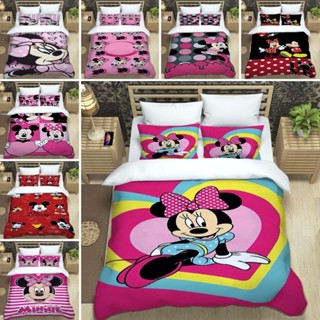 3D卡通 迪士尼可愛米奇，米妮寢具套裝，兒童臥室被套枕套，單人雙人床寢具三件式0