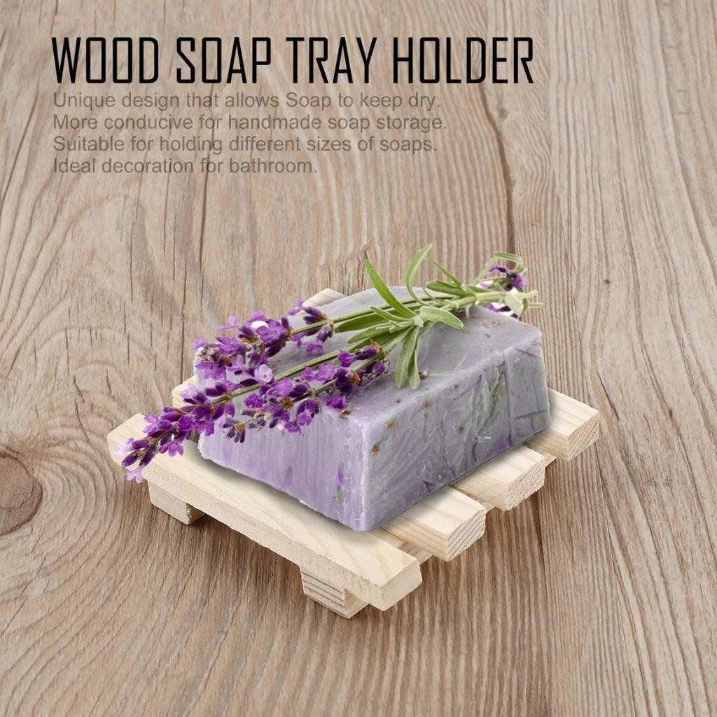 全新木質木製肥皂盤收納托盤架浴缸淋浴盤浴室