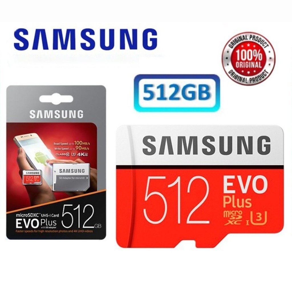 SAMSUNG 三星 EVO Plus Micro SD 卡 64/128/256/512GB Microsd 存儲卡