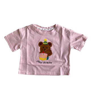 【HOT 本舖】 韓國童裝兒童卡通小熊短袖T恤上衣2023夏新款洋氣全棉T休閒打底潮
