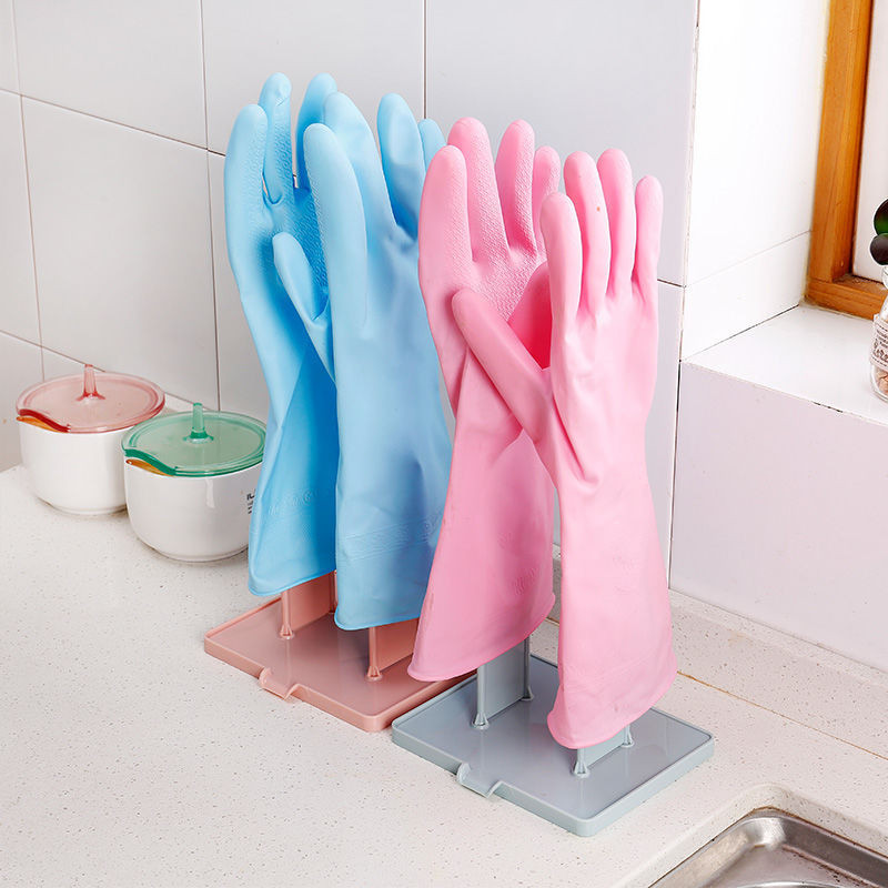 家務手套晾晒架瀝水架抹布收納架水槽廚房檯面帶瀝水盤百潔布掛架Household gloves drying rack,