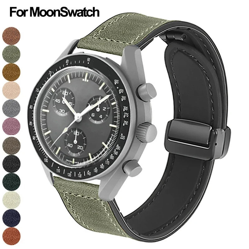 SWATCH 20 毫米矽膠錶帶適用於歐米茄 X 色板普通 MoonSwatch 土星月亮系列星座男士女士快速釋放