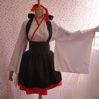 COS服裝 日本動漫服 動漫4件組oita和服和風動漫女僕裝犬夜叉桔梗巫女裝 Cosplay