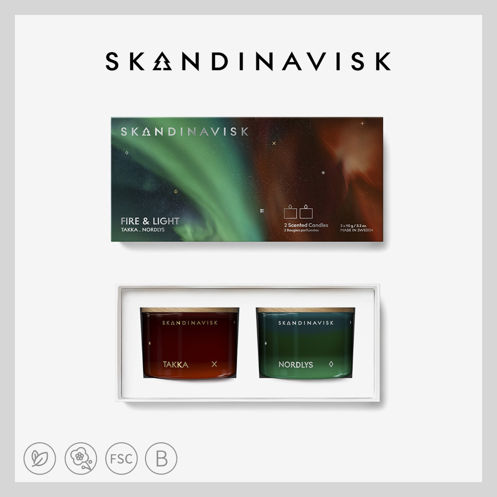丹麥 Skandinavisk 聖誕限定禮盒 - 謐夜藜光禮盒(2入組) 交換禮物 室內香氛 送禮 公司貨