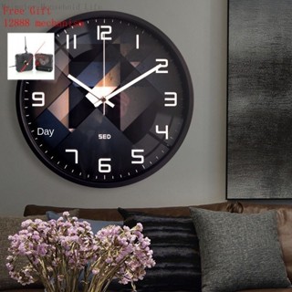 14臥室客廳現代 時尚石英鐘鐘錶個性掛鐘英寸靜音 掛錶創意