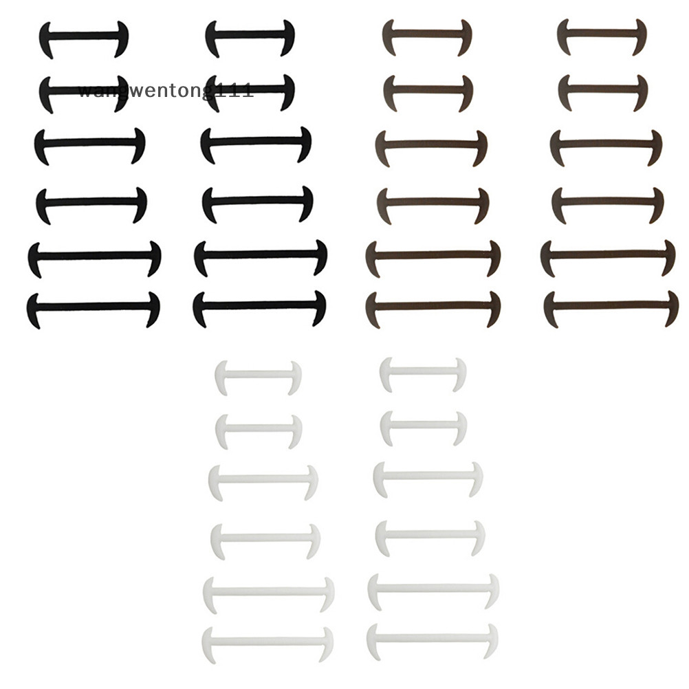 &lt; Wwtw&gt; 12 件鬆緊無繫帶懶人矽膠鞋帶連衣裙鞋帶。